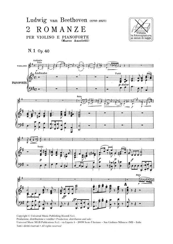 2 Romanze Op. 40 E 50 - housle a klavír